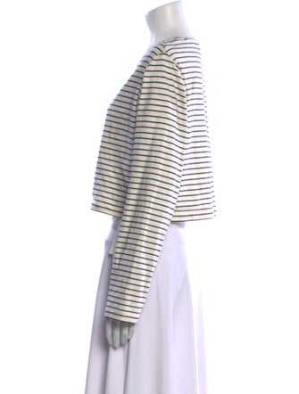 Reformation Striped Bateau Neckline Crop Top