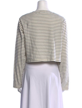 Reformation Striped Bateau Neckline Crop Top