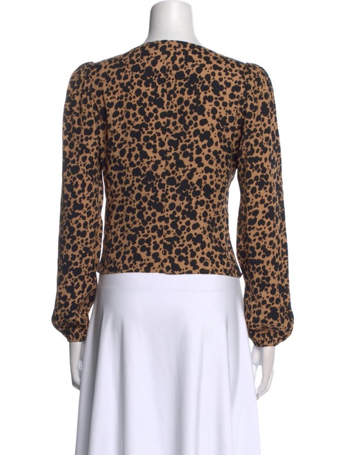 Reformation Animal Print V-Neck Crop Top