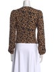 Reformation Animal Print V-Neck Crop Top