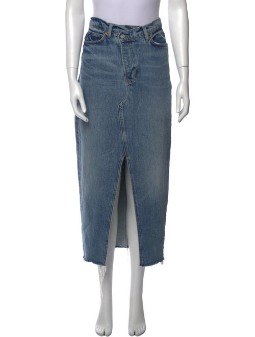 Reformation Distressed Accents Midi Length Skirt