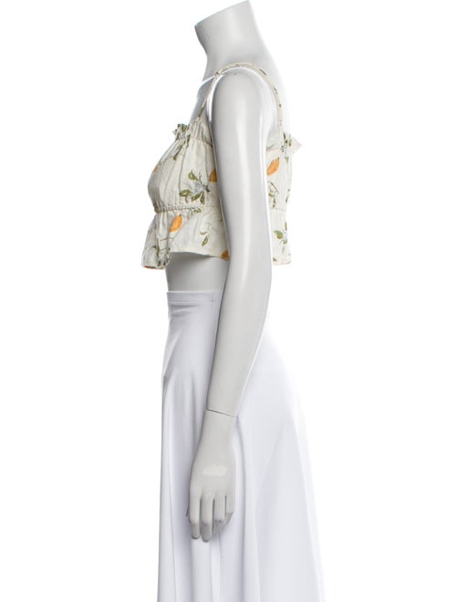 Reformation Linen Floral Print Crop Top