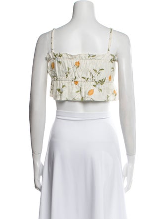Reformation Linen Floral Print Crop Top