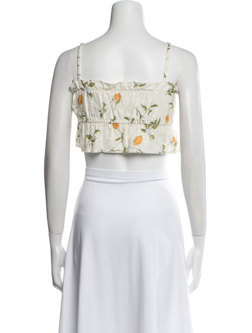 Reformation Linen Floral Print Crop Top