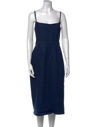 Reformation Square Neckline Midi Length Dress