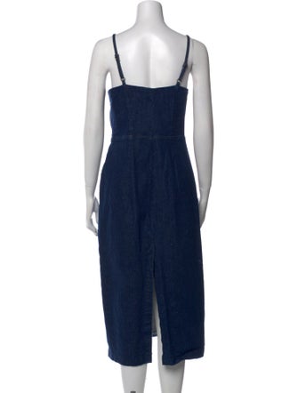 Reformation Square Neckline Midi Length Dress