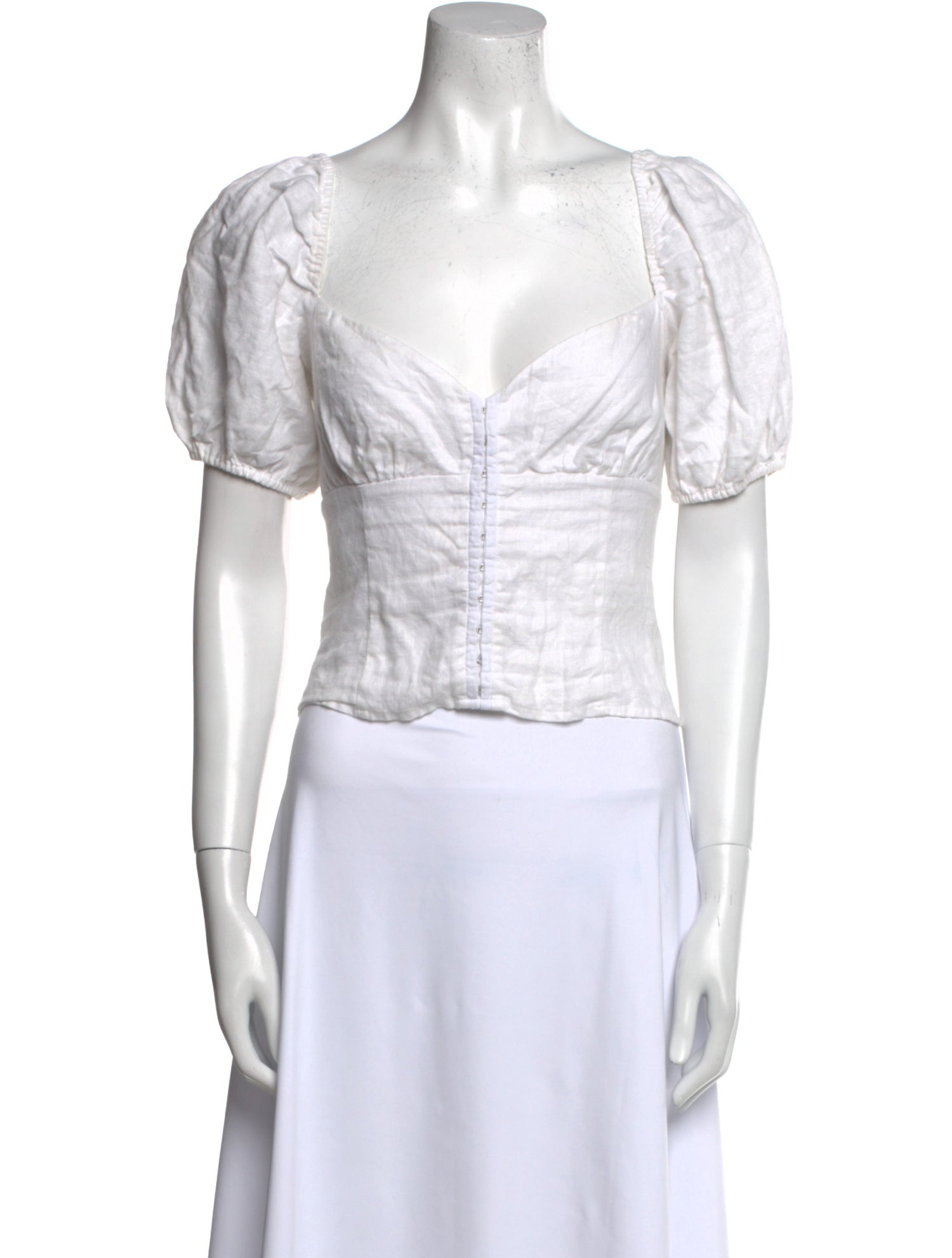 Reformation Linen Square Neckline Crop Top