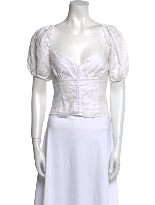 Reformation Linen Square Neckline Crop Top