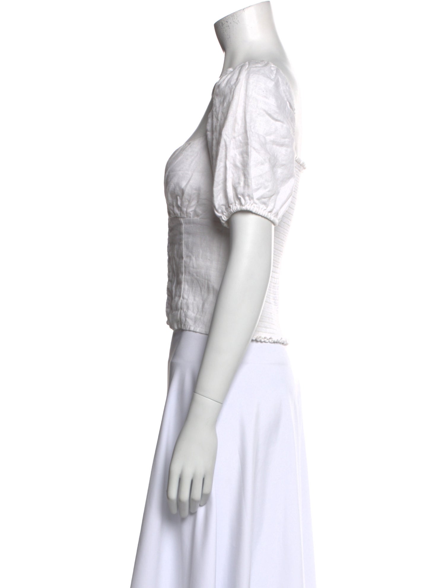 Reformation Linen Square Neckline Crop Top