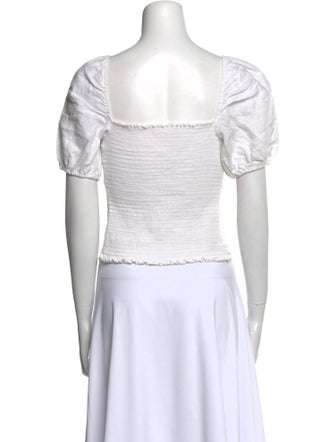 Reformation Linen Square Neckline Crop Top