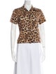 Reformation Animal Print Short Sleeve Polo