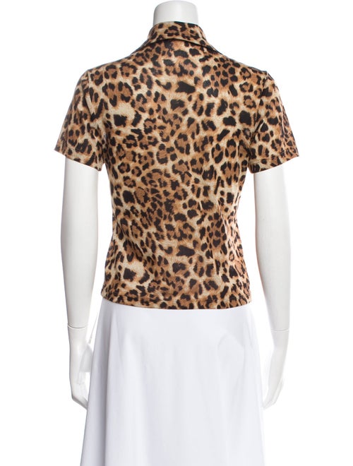 Reformation Animal Print Short Sleeve Polo