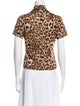 Reformation Animal Print Short Sleeve Polo