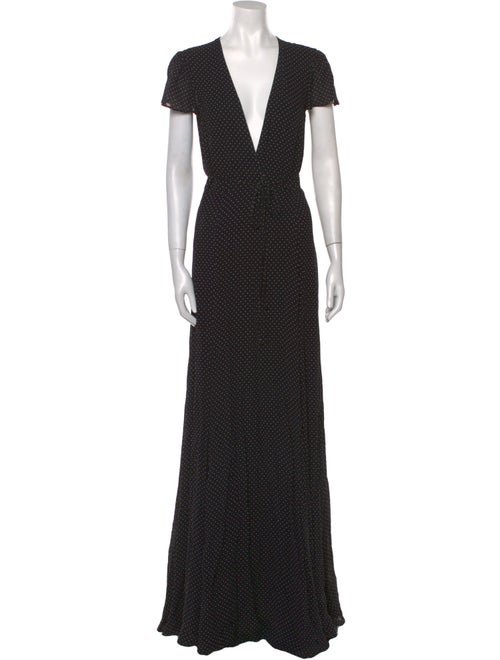 Reformation Polka Dot Print Long Dress