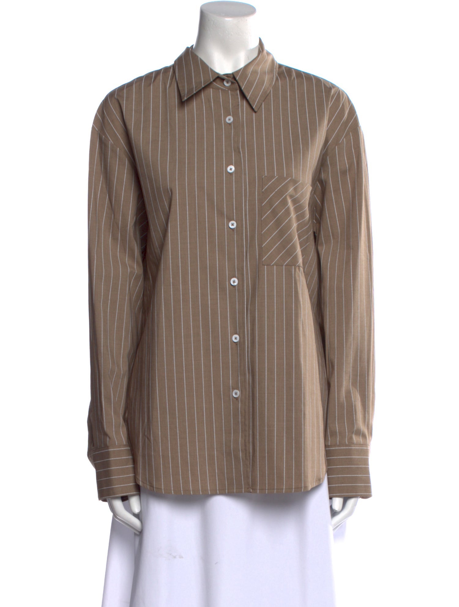 Reformation Striped Long Sleeve Button-Up Top