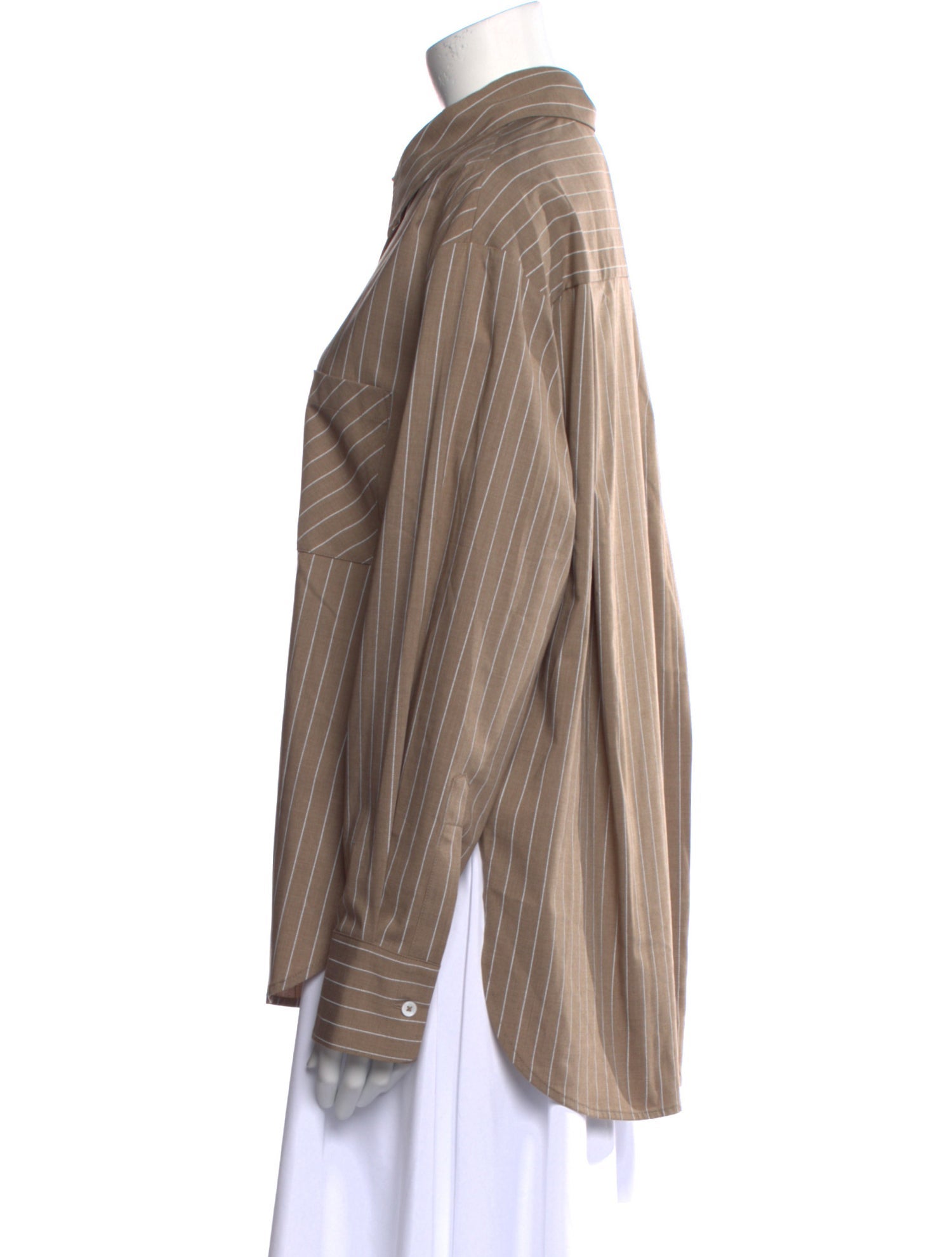 Reformation Striped Long Sleeve Button-Up Top