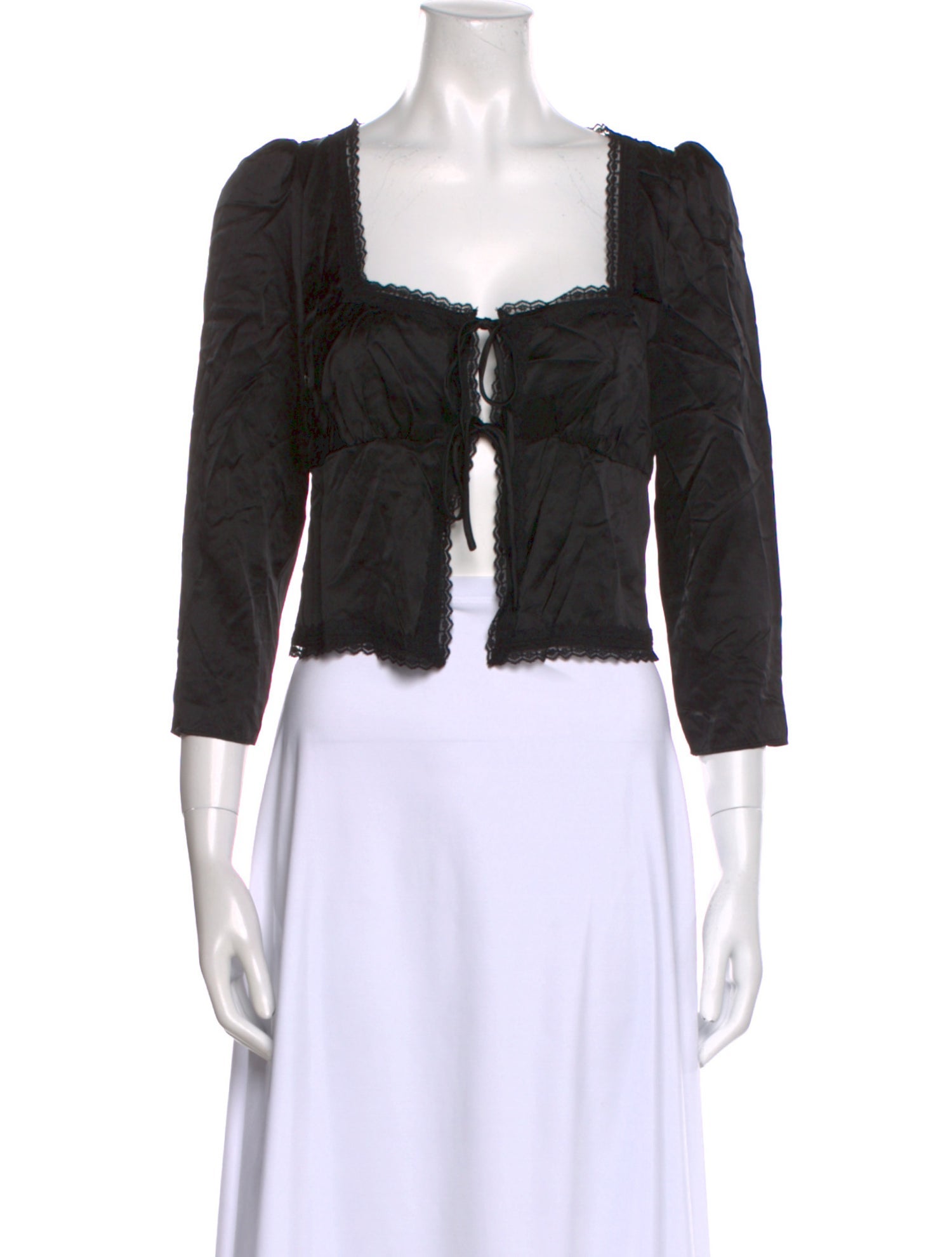 Reformation Silk Square Neckline Crop Top