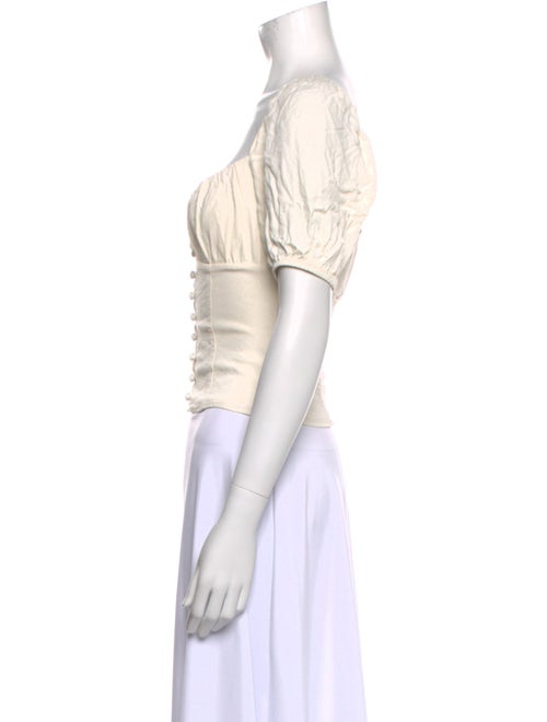 Reformation Square Neckline Short Sleeve Crop Top