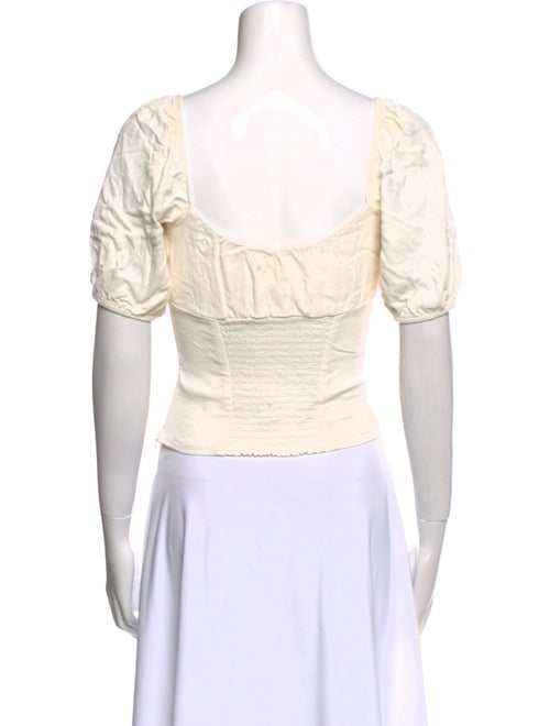 Reformation Square Neckline Short Sleeve Crop Top