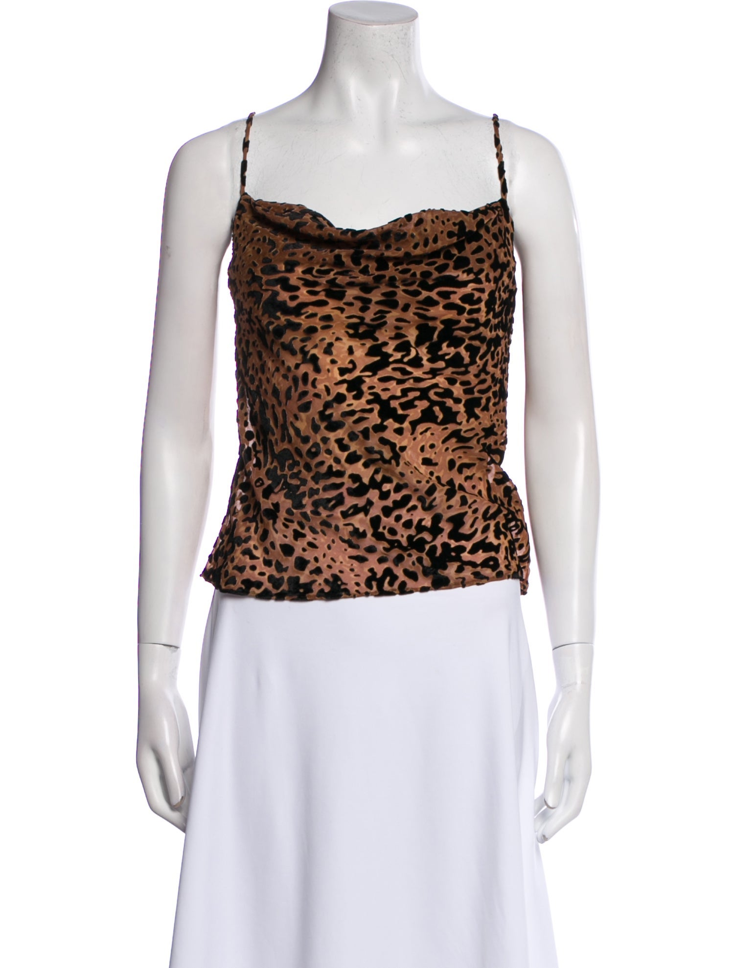 Reformation Animal Print Square Neckline Crop Top