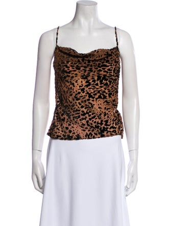 Reformation Animal Print Square Neckline Crop Top