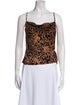 Reformation Animal Print Square Neckline Crop Top