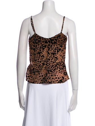 Reformation Animal Print Square Neckline Crop Top