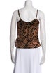 Reformation Animal Print Square Neckline Crop Top
