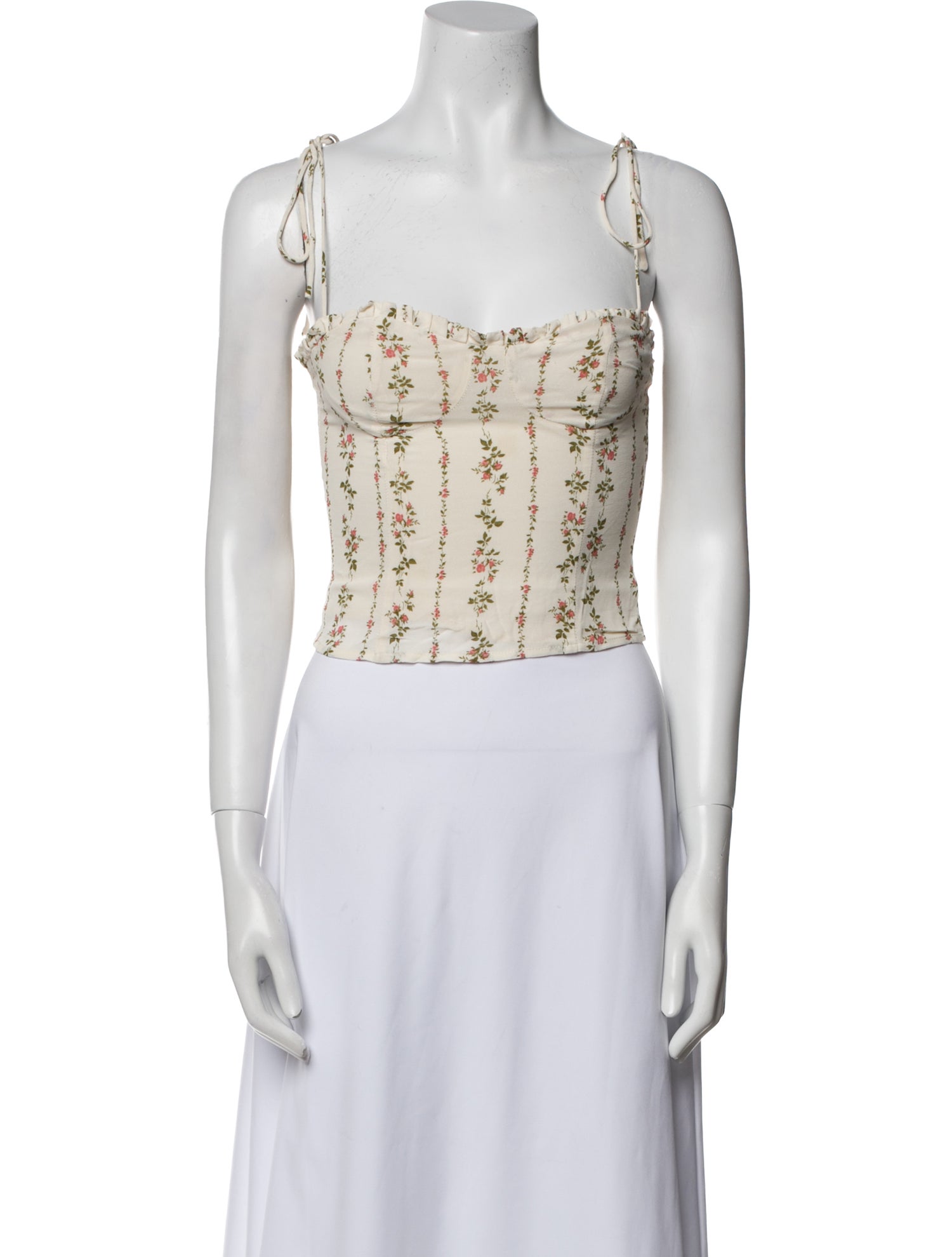 Reformation Printed Square Neckline Crop Top