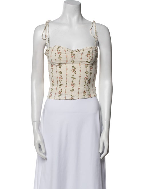 Reformation Printed Square Neckline Crop Top