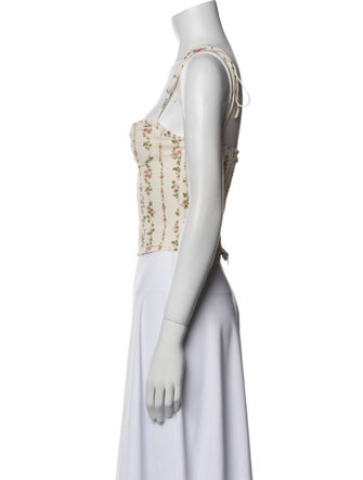 Reformation Printed Square Neckline Crop Top