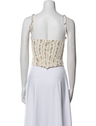 Reformation Printed Square Neckline Crop Top