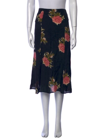 Reformation Floral Print Knee-Length Skirt