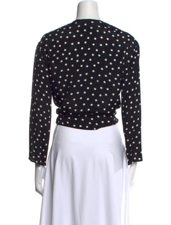 Reformation Polka Dot Print V-Neck Crop Top