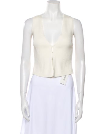 Reformation V-Neck Sleeveless Crop Top