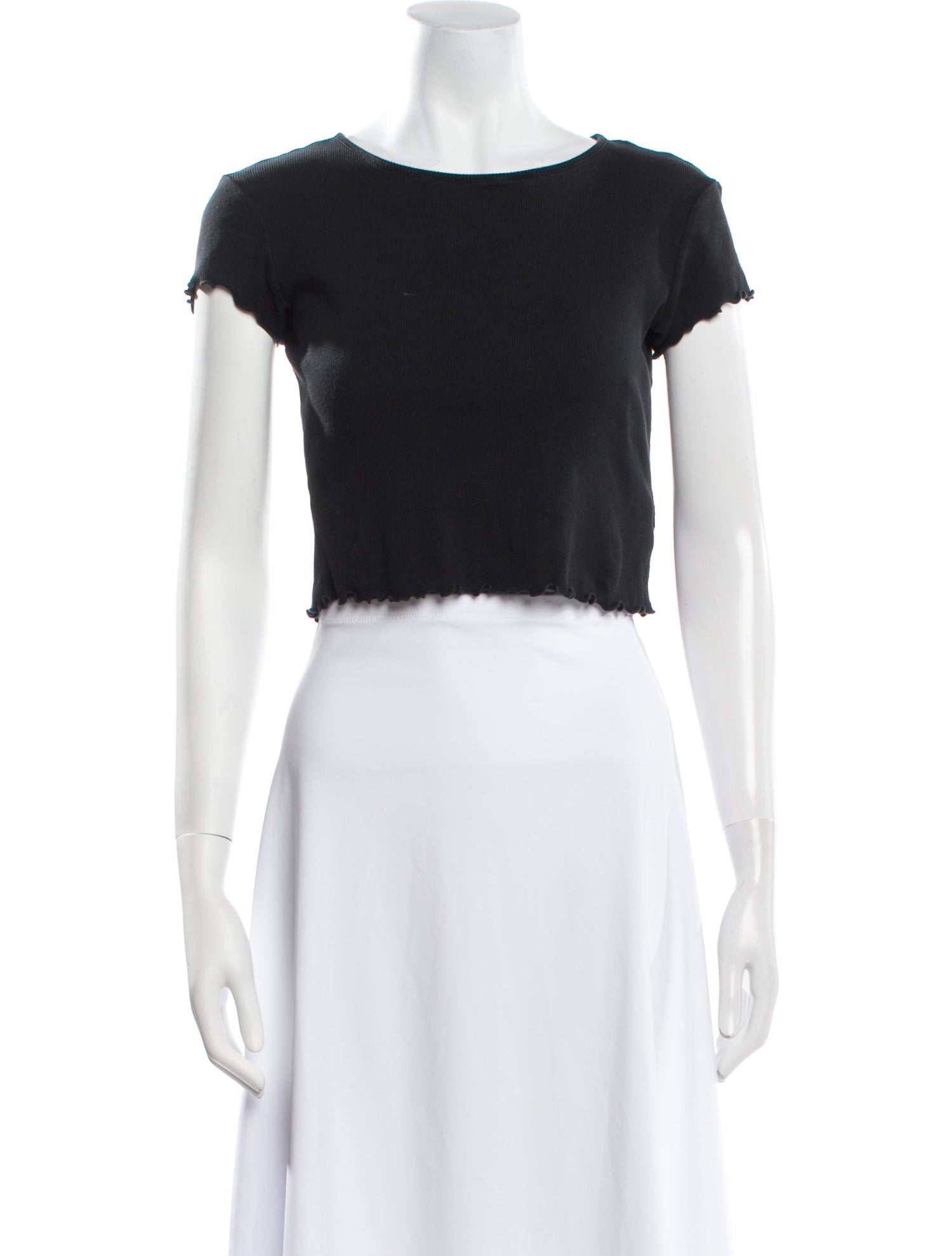 Reformation Bateau Neckline Short Sleeve Crop Top