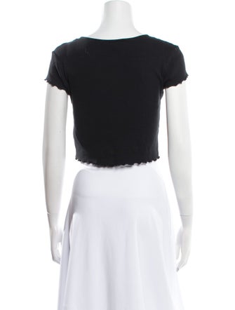 Reformation Bateau Neckline Short Sleeve Crop Top