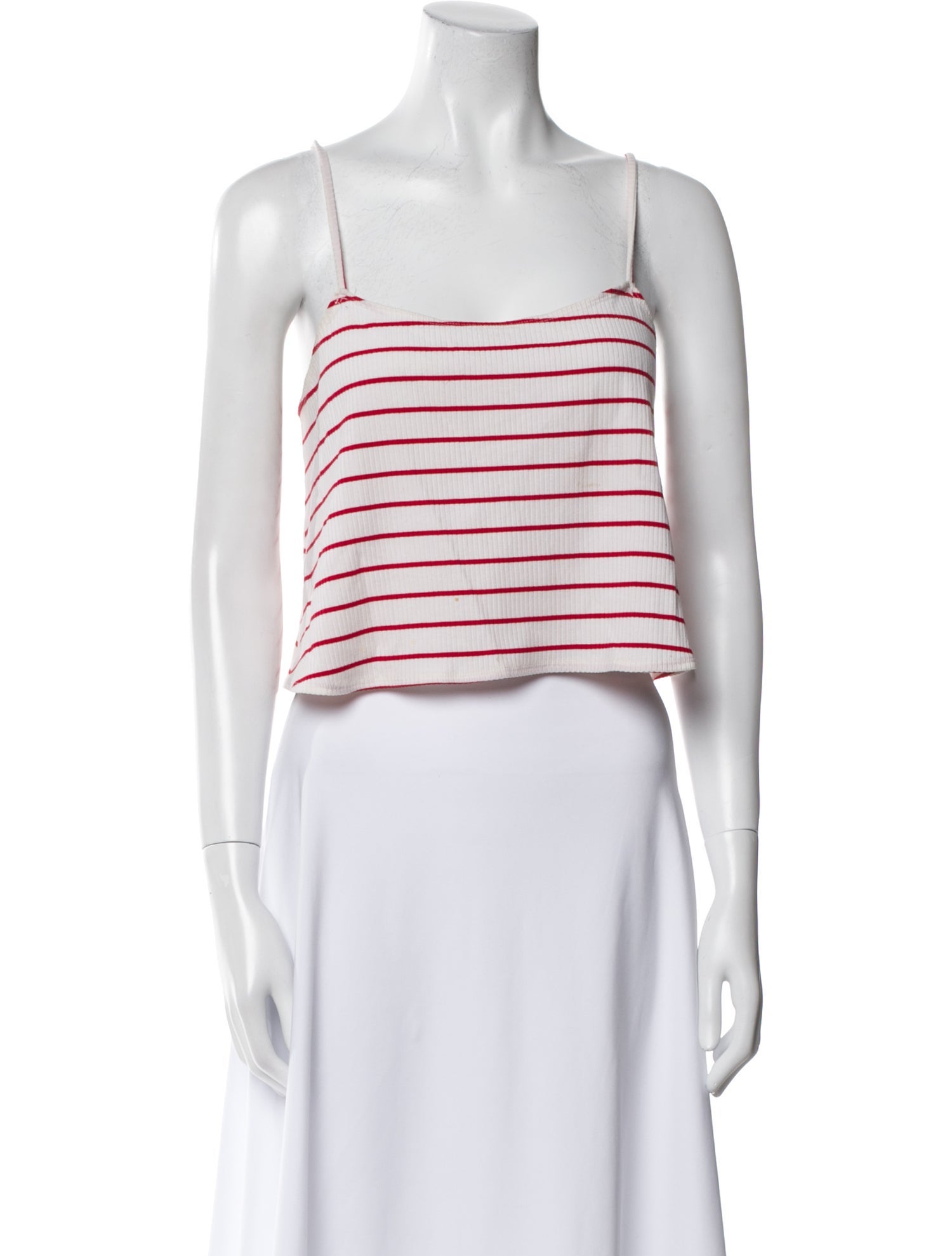 Reformation Striped Square Neckline Crop Top
