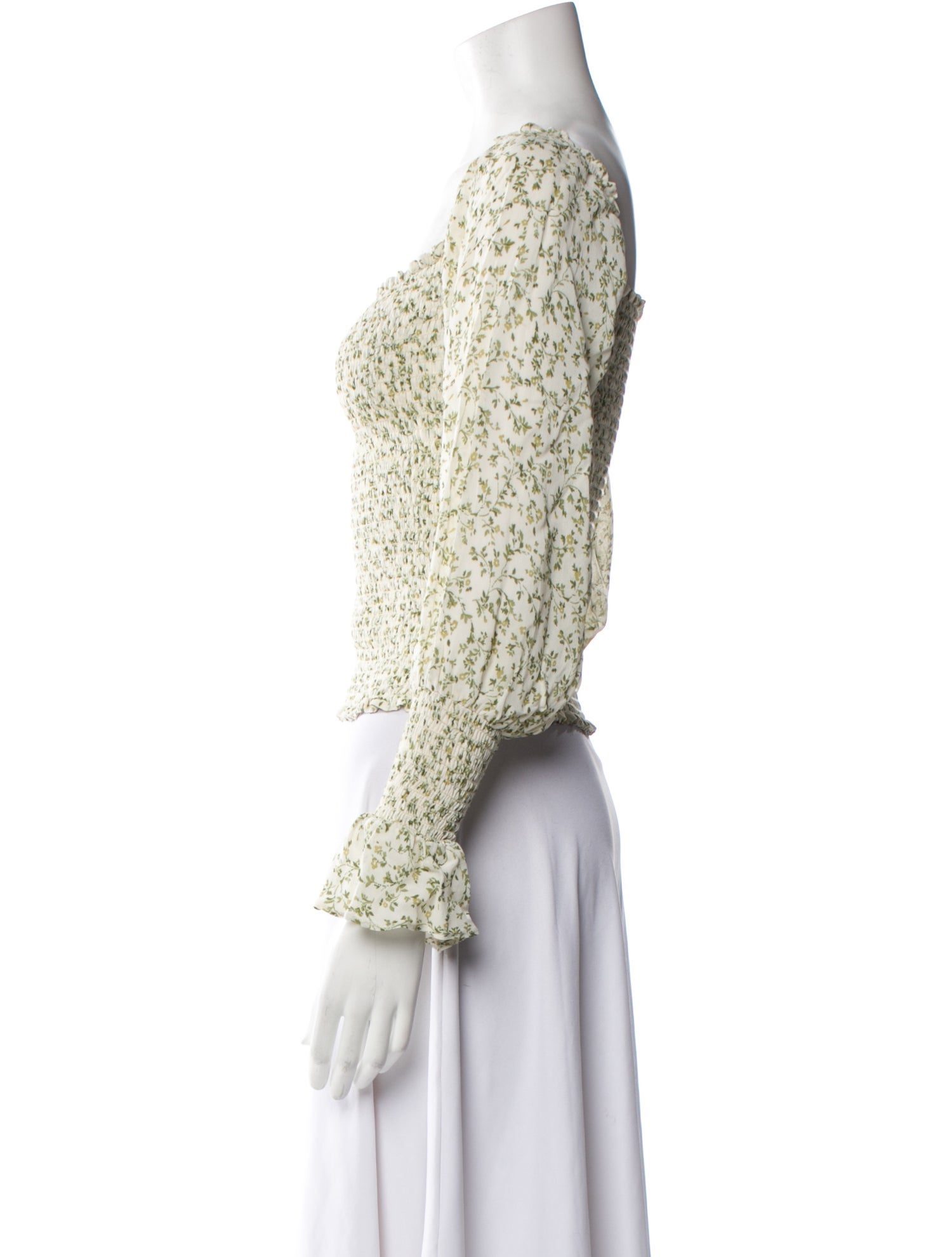 Reformation Floral Print Square Neckline Crop Top