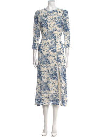 Reformation Floral Print Midi Length Dress