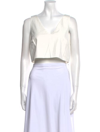 Reformation V-Neck Sleeveless Crop Top