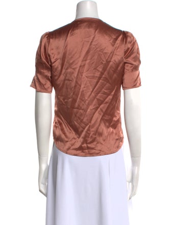 Reformation Silk V-Neck Button-Up Top