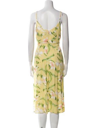 Reformation Floral Print Midi Length Dress