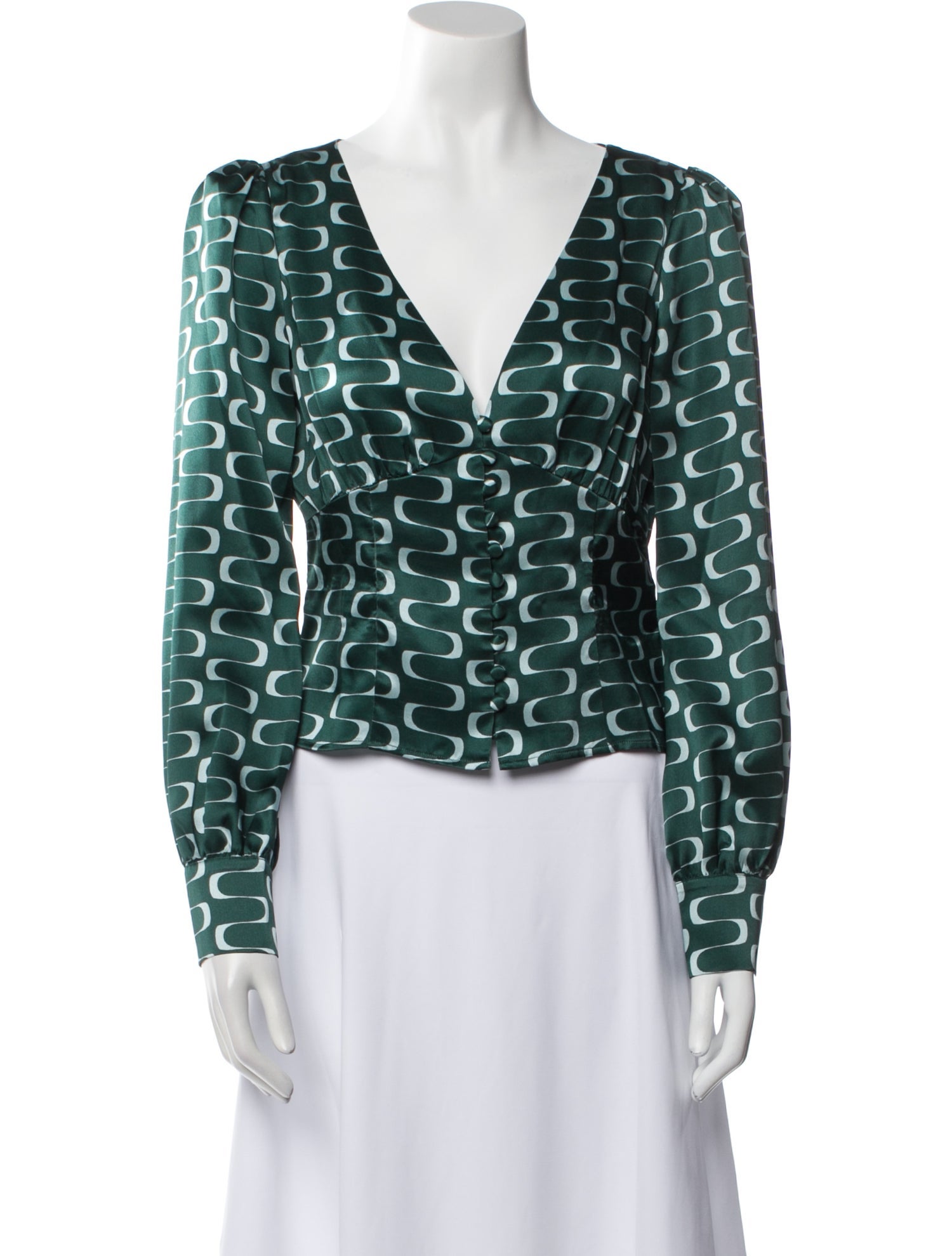 Reformation Silk Printed Blouse