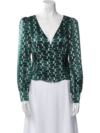 Reformation Silk Printed Blouse