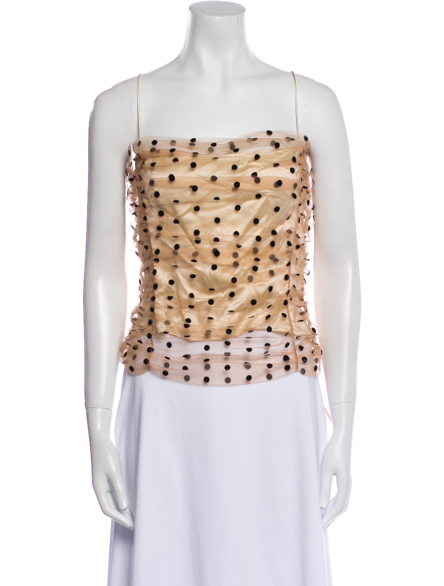 Reformation Polka Dot Print Square Neckline Crop Top w/ Tags