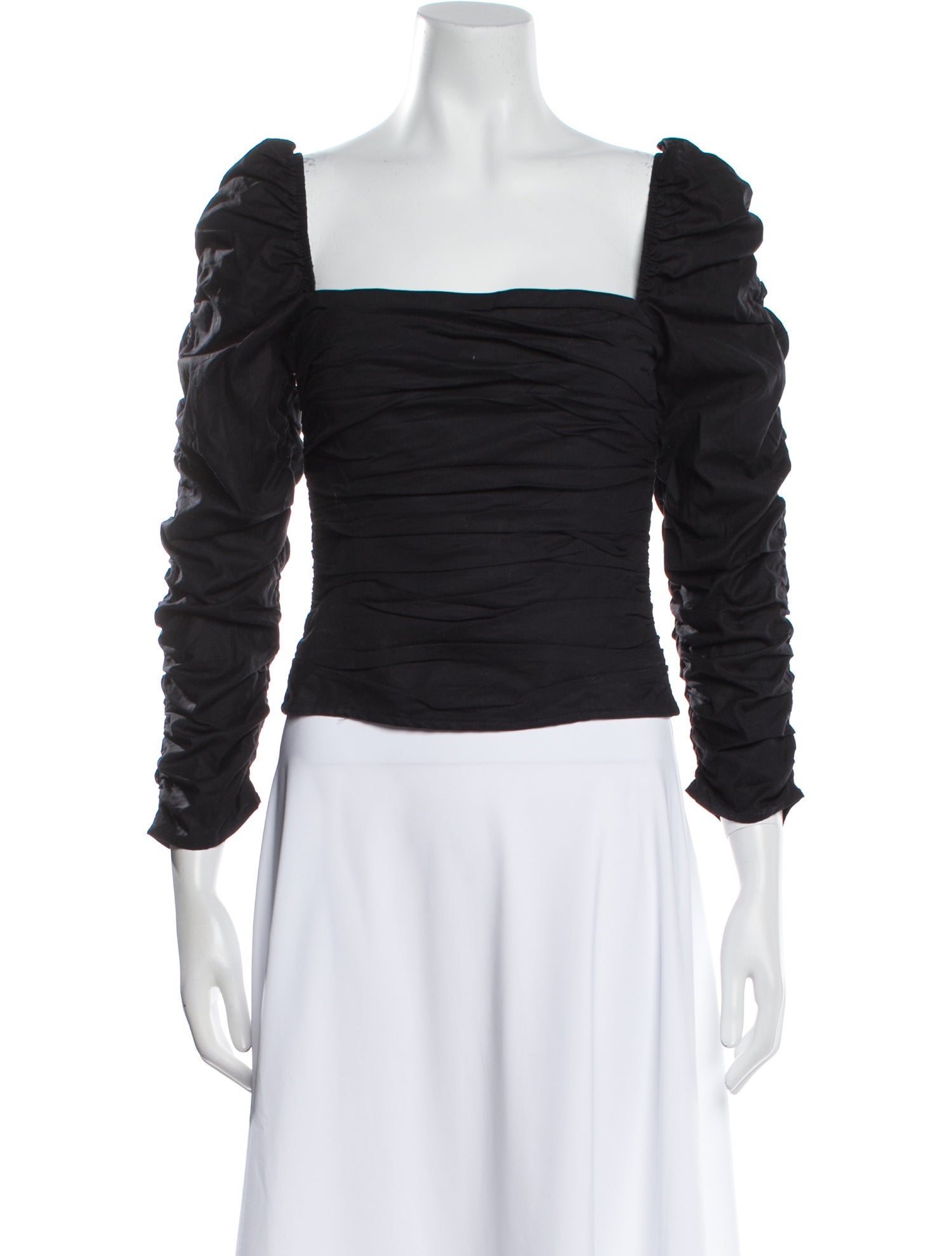 Reformation Square Neckline Long Sleeve Crop Top