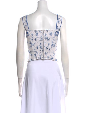 Reformation Linen Floral Print Crop Top