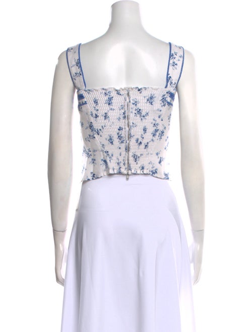 Reformation Linen Floral Print Crop Top