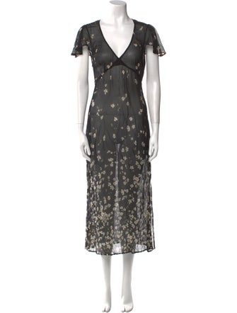 Reformation Floral Print Long Dress